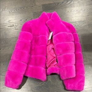 Generation love Jodi faux fur jacket Vibrant hot Pink Faux Fur Jacket
